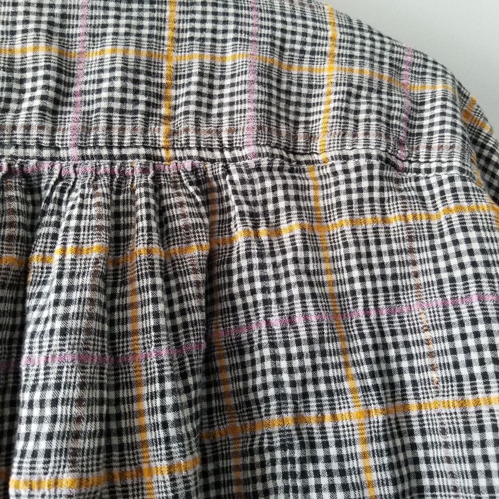 Free People Plaid Break My Stride Top Blouse Small - Picture 7 of 10